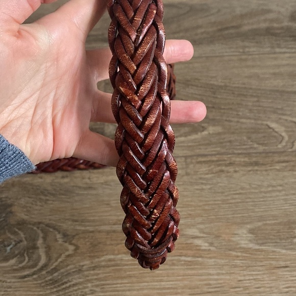 VTG Talbots woven genuine leather belt. Size S classic preppy minimalist retro - Picture 4 of 6